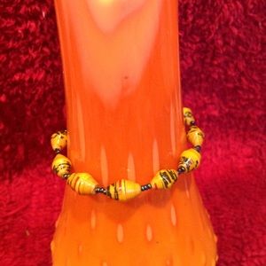Yellow stretch bead bracelet